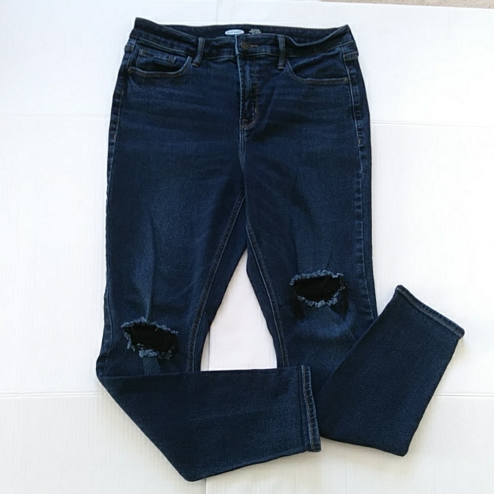Old Navy Rockstar Super Skinny High Rise Secret Slim Pocket Jeans 10 Blue